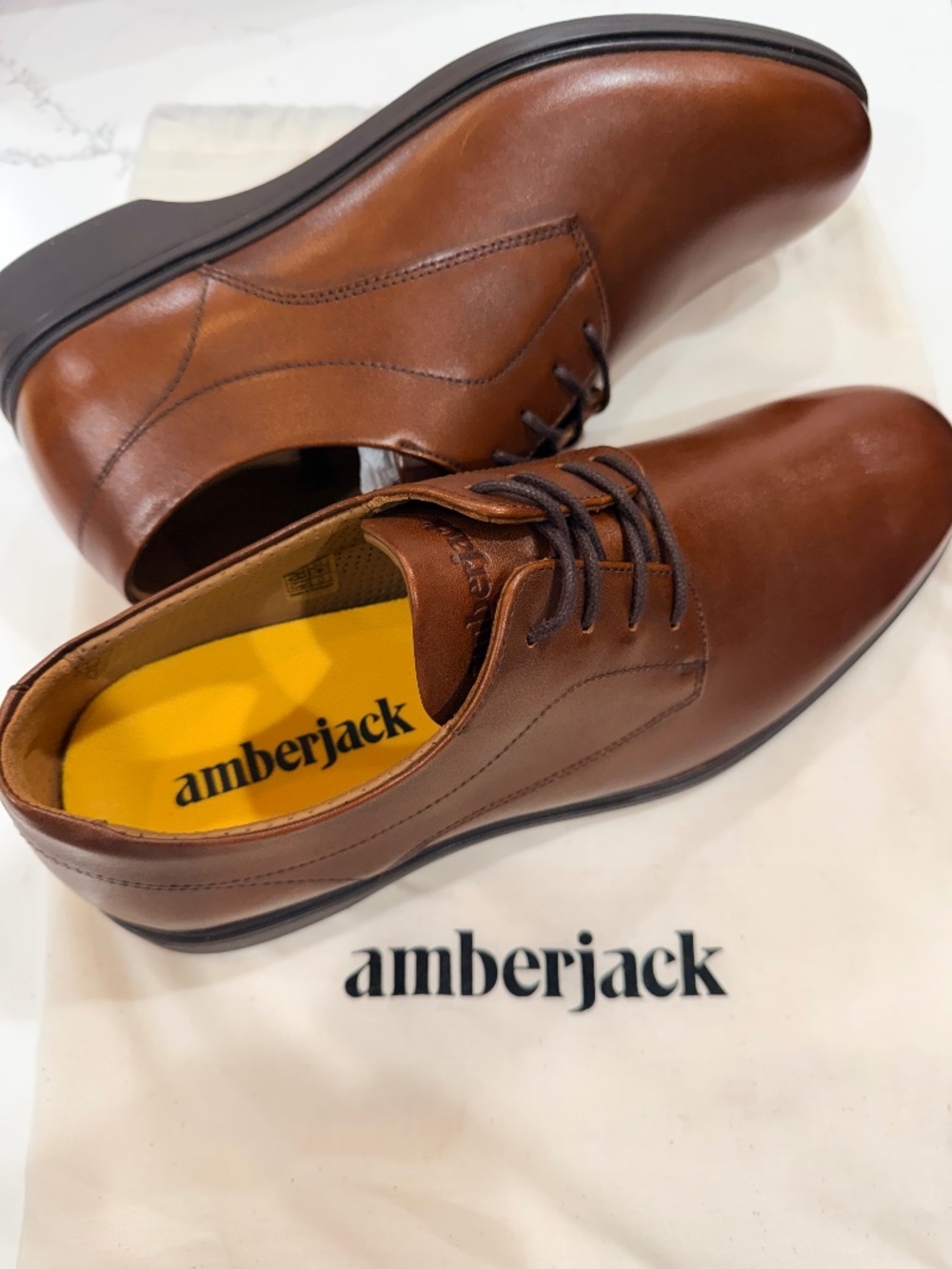 NEW AmberJack Chestnut Dress Shoes Men's Size 9W 9 Wide Amber Jack